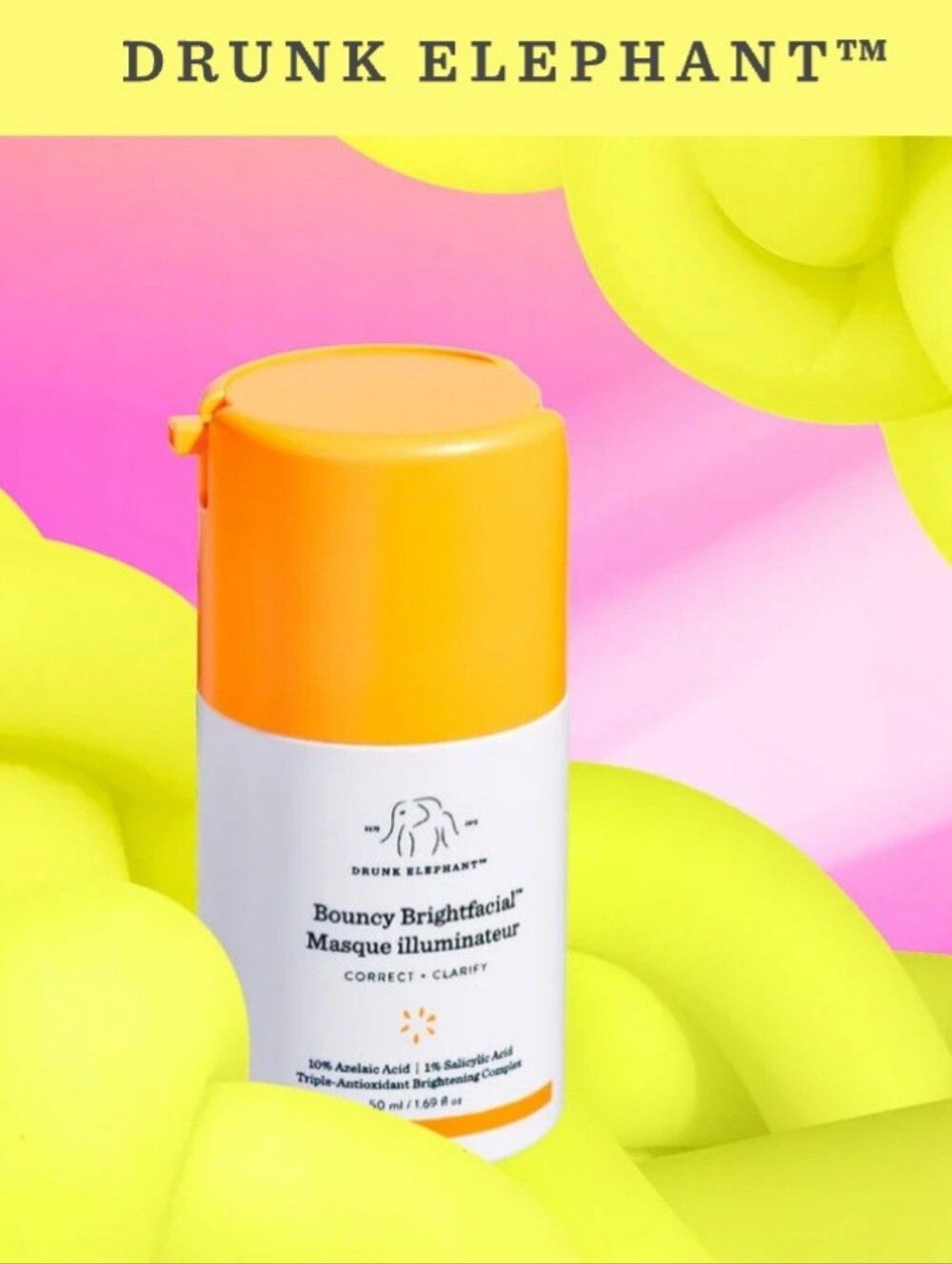 Drunk Elephant Bouncy Brightfacial Masque Illuminateur Sealed New $70